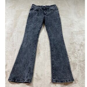 Fire & Rain Juniors Black Acid Wash Flare Jeans High Rise Stretch Denim Size 11